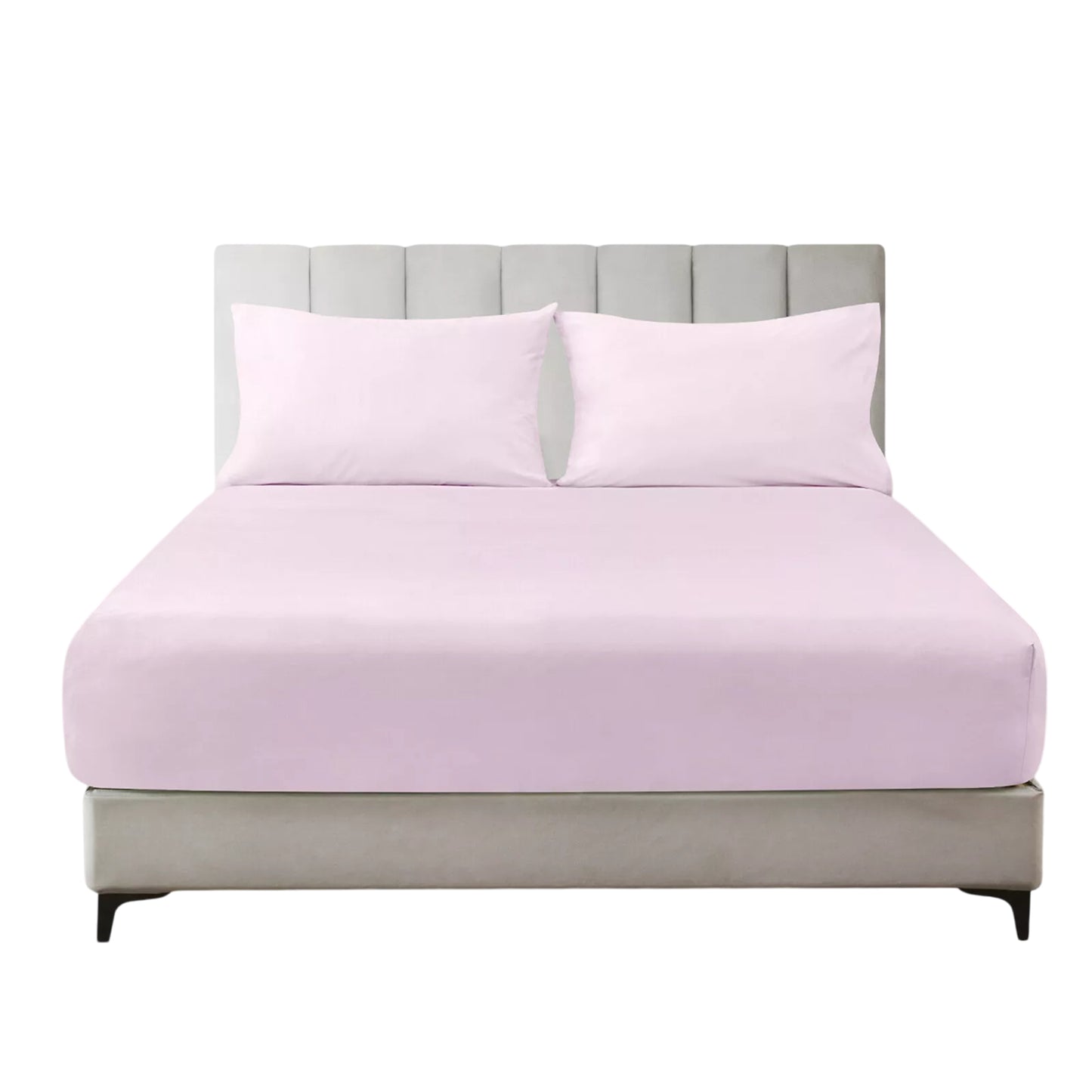 Hotel 2200TC Ultra Soft Fitted Sheet Set with Pillowcases No Flat Sheet - Light Pink