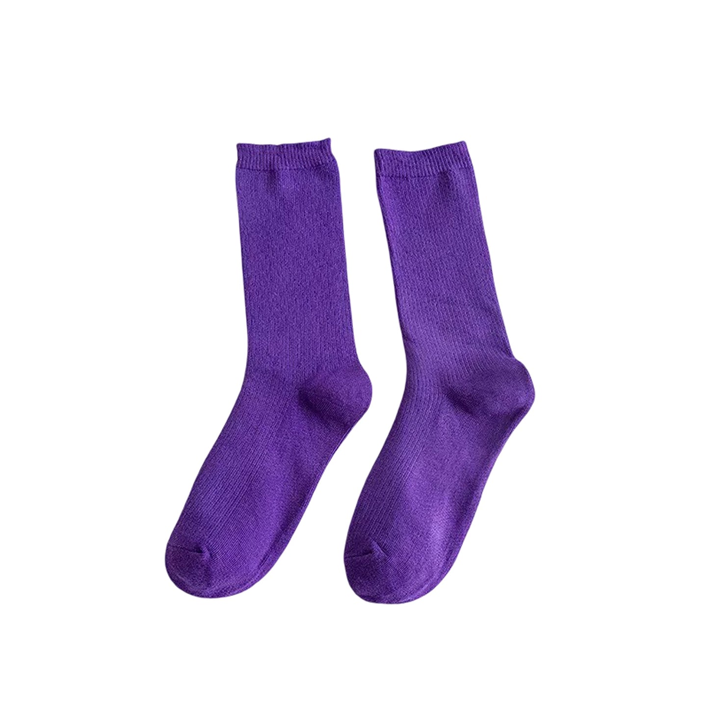 Solid Pure Colour Formal Cotton Fashion Casual Breathable Socks 1 Pair