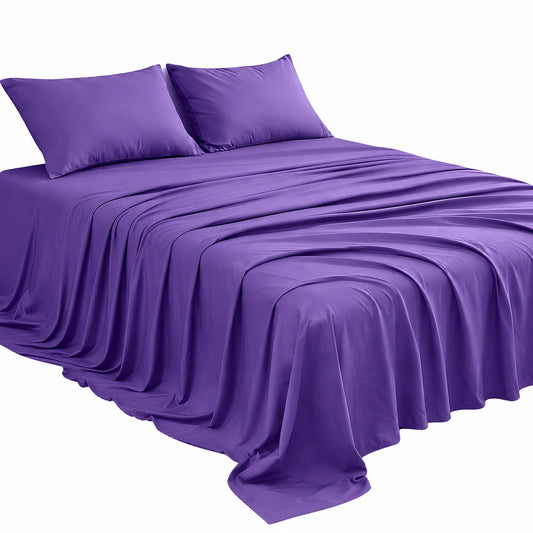 Purple Luxury Hotel Style Bamboo Blend Bedding Set
