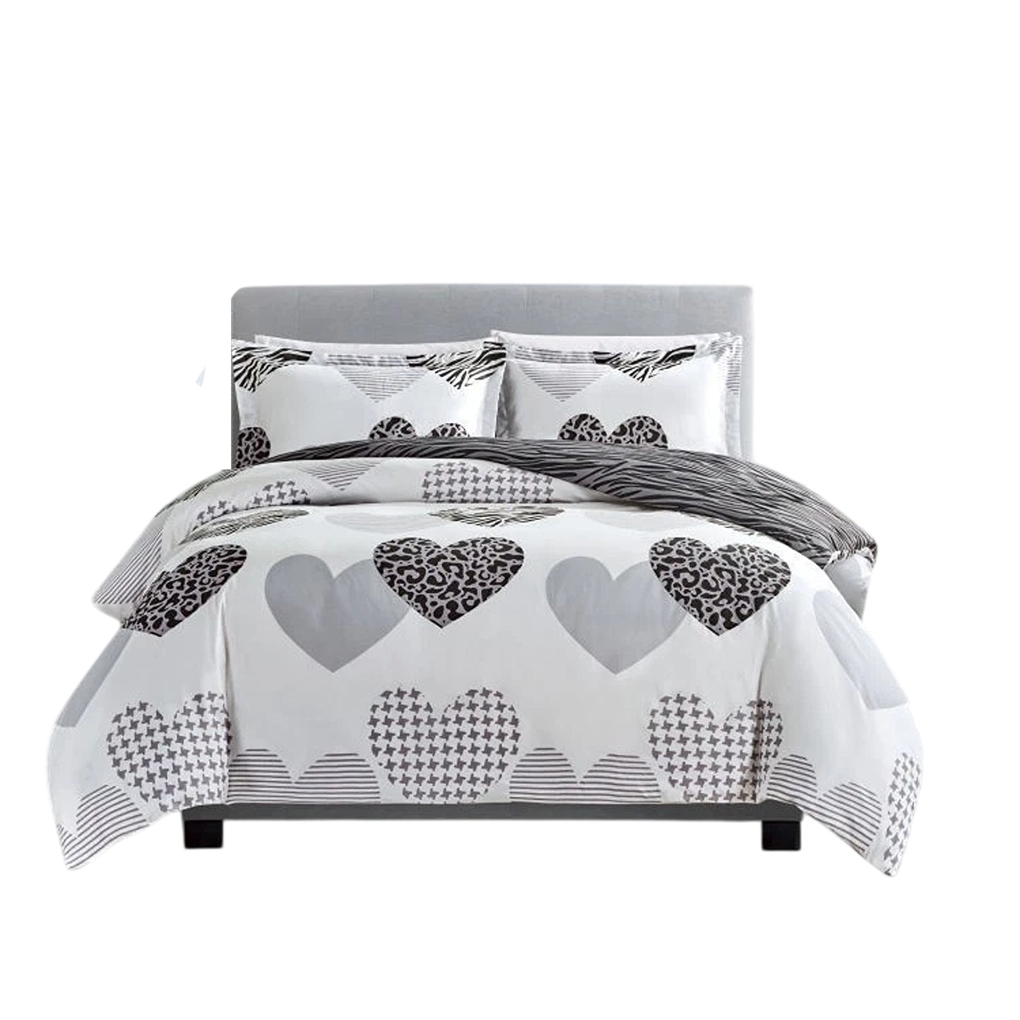 Heart Pattern Ultra Soft Bedding Set Duvet Doona Cover with Pillowcases