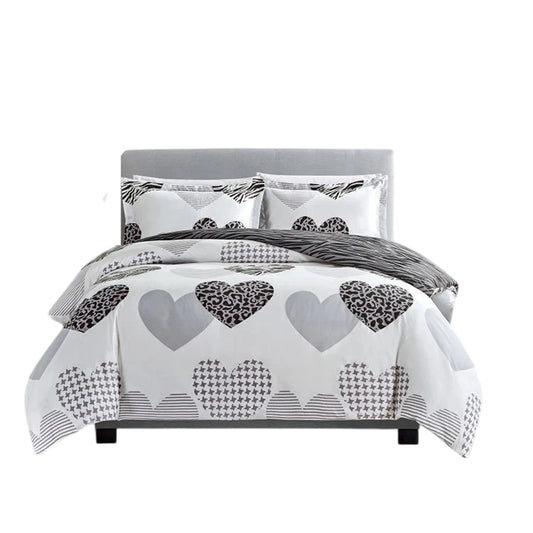 Heart Pattern Ultra Soft Bedding Set Duvet Doona Cover with Pillowcases