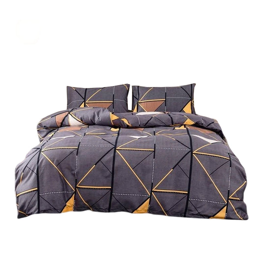 Ultra Soft Quilt Duvet Doona Cover Set with Pillowcase All Sizes - Geometric Print