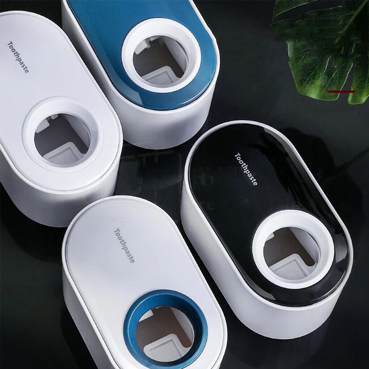 Wall Mounted Toothbrush Holder Automatic Toothpaste Dispenser