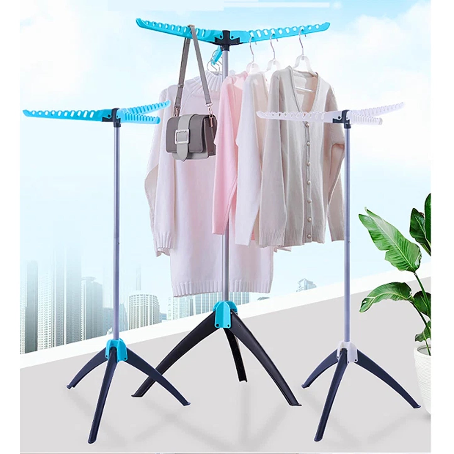 Foldable Clothes Drying Rack Collapsible Laundry Stand 135cm