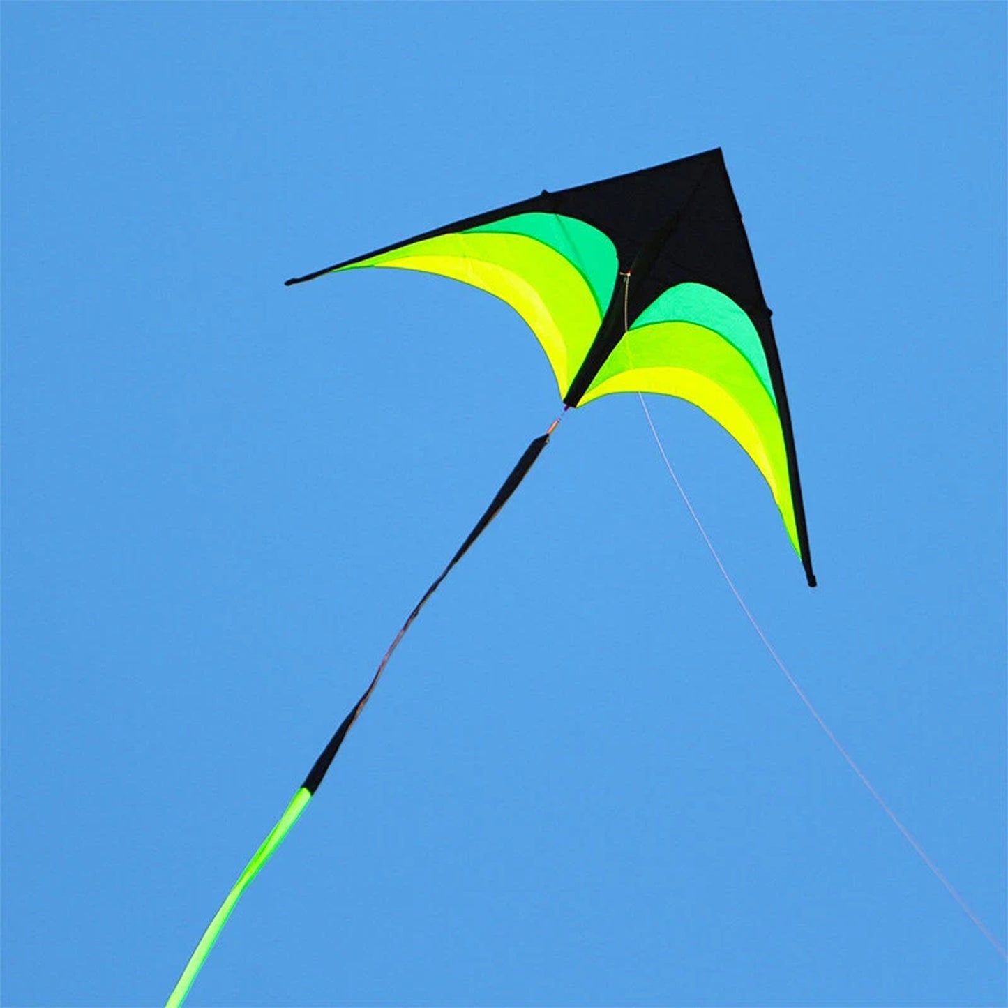 Large Delta Stunt Kite Kit with Wheel Line and Tail for Kids