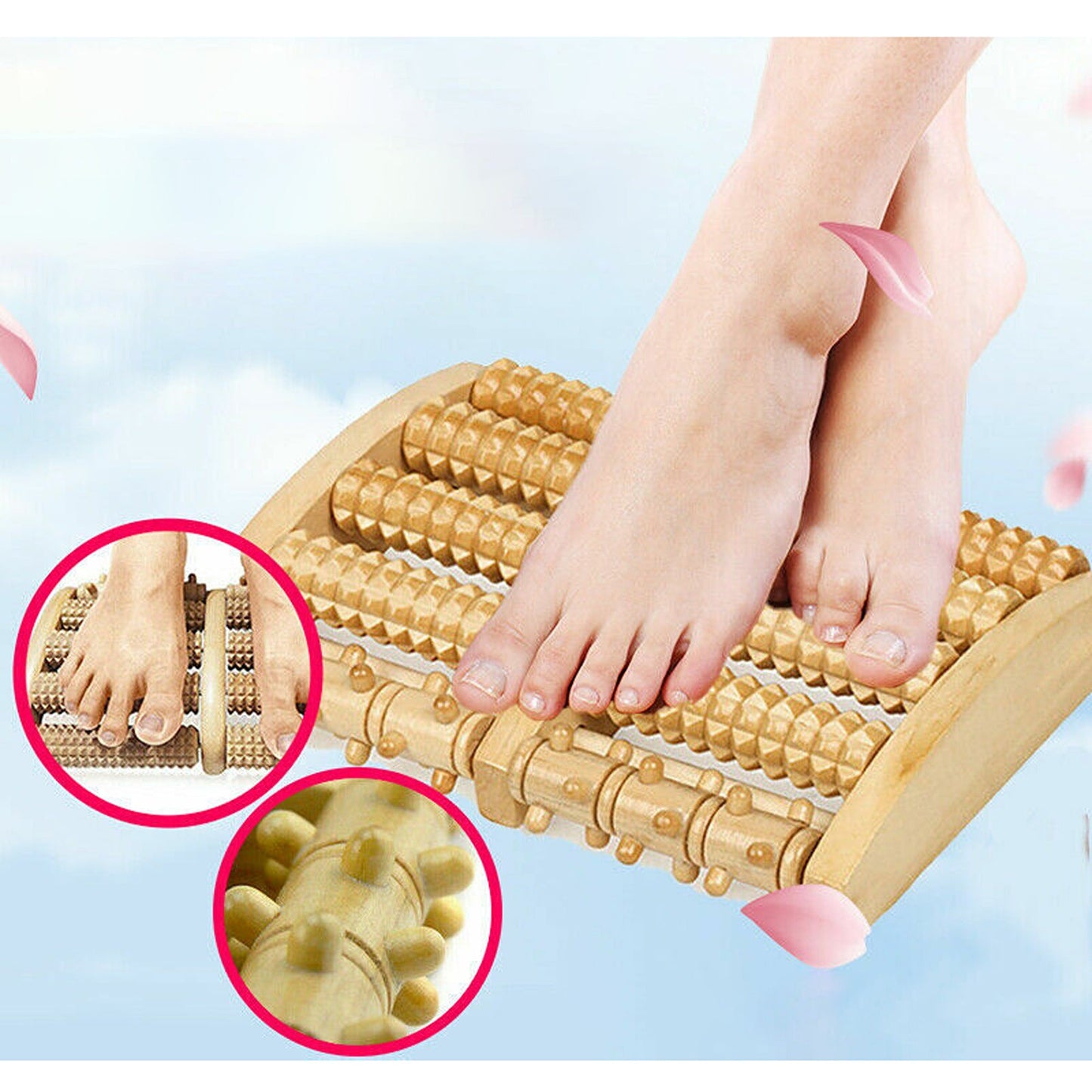 Acupressure Tool Wooden Foot Massage Roller