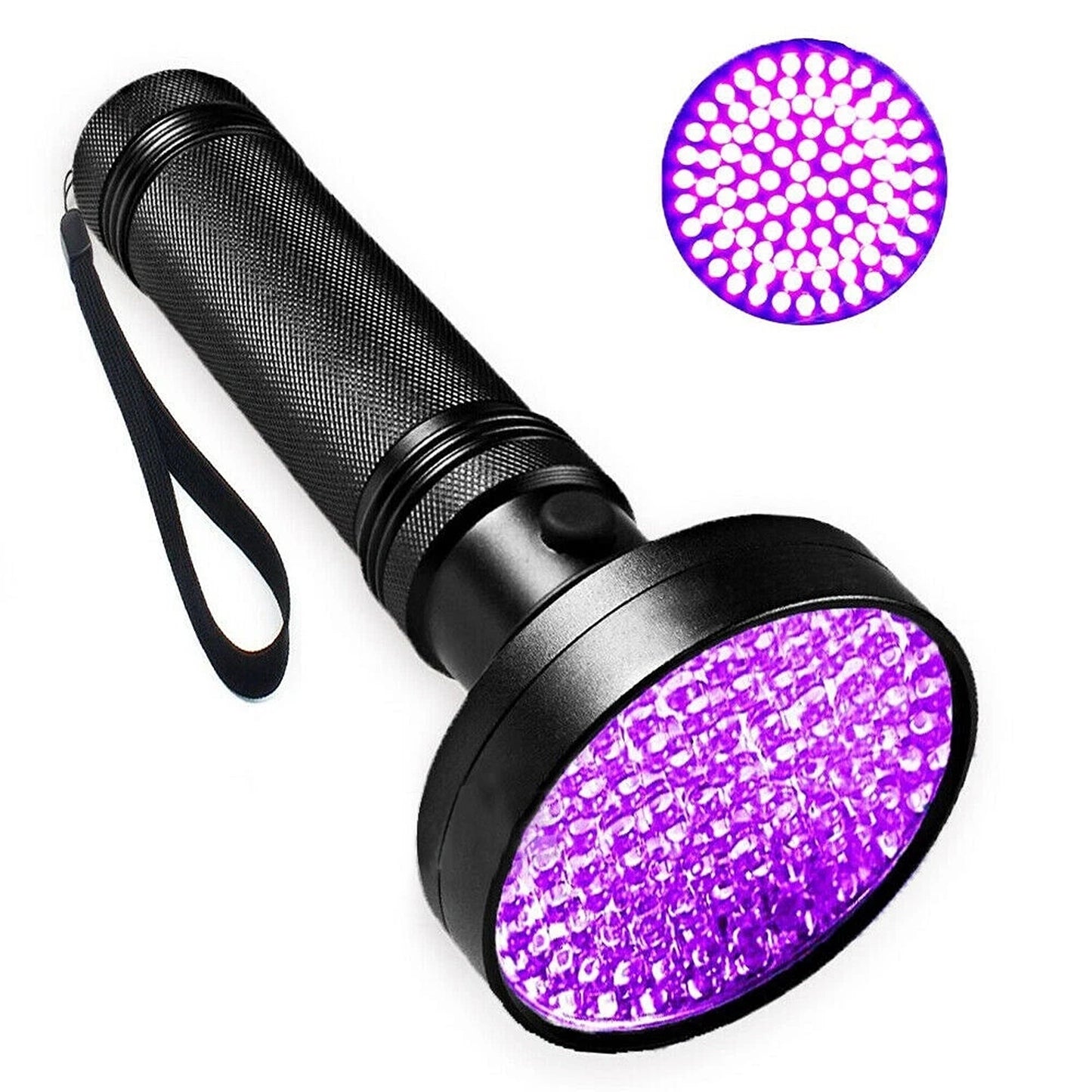 Aluminum UV Flashlight with 100 LED Blacklight