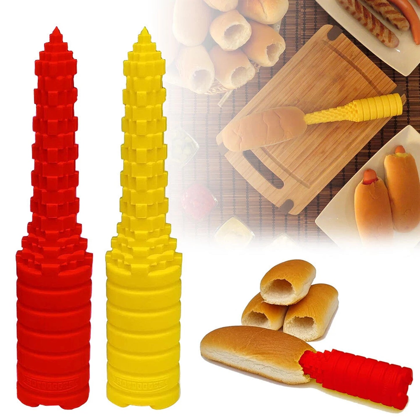 BBQ Hot Dog Bun Driller Leakproof Hotdog Tool