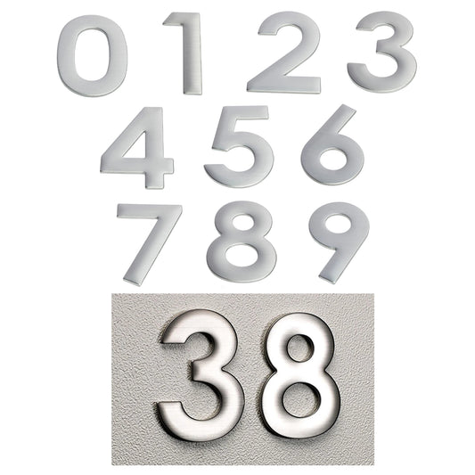 Stainless Steel House Numbers for Door Letterbox or Wall Plaque Stick On