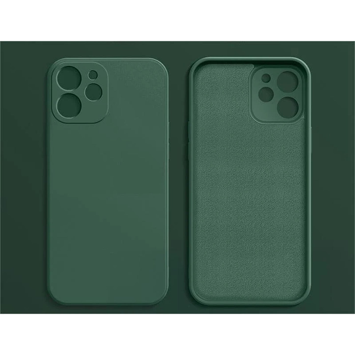 Green Silicone Shockproof Protective Case for iPhone 16 15 14 13 12 11 Pro