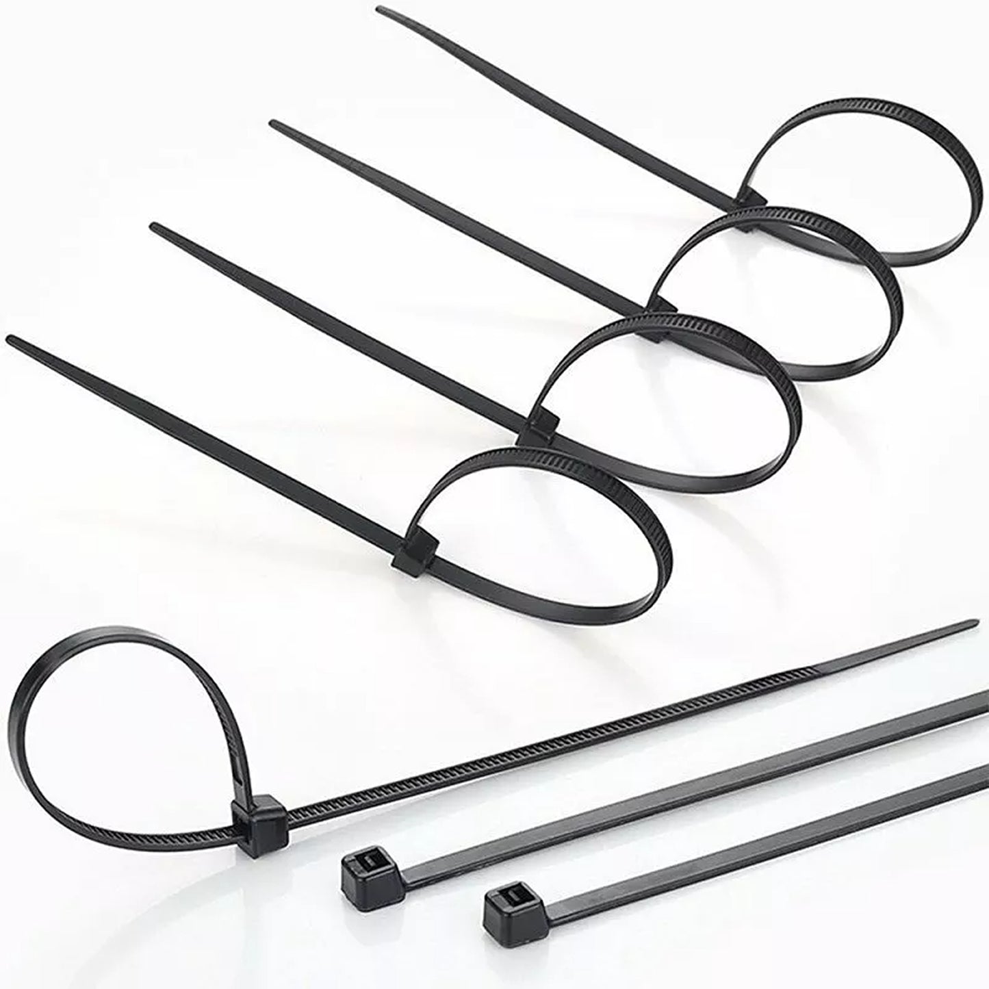 Black Nylon Cable Ties UV Stabilized 100pcs
