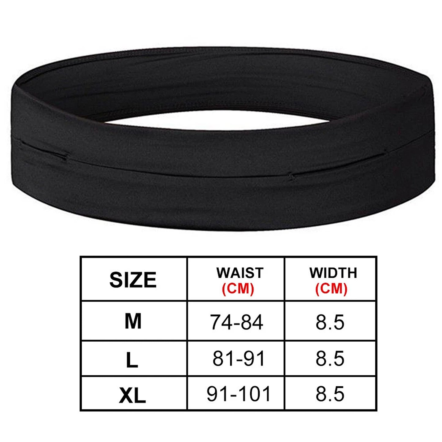 Expandable Running Waist Belt for Travel Fitness and Hiking