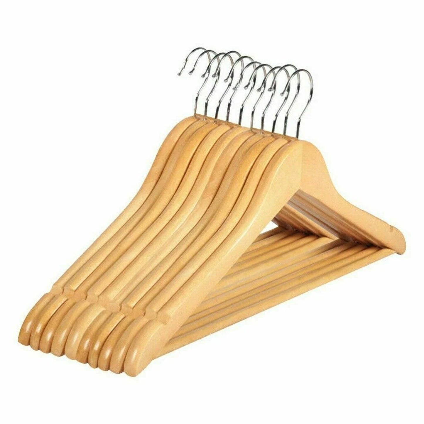 Wooden Clothes Hangers Coat Pant Suit Rack Wardrobe 20pcs