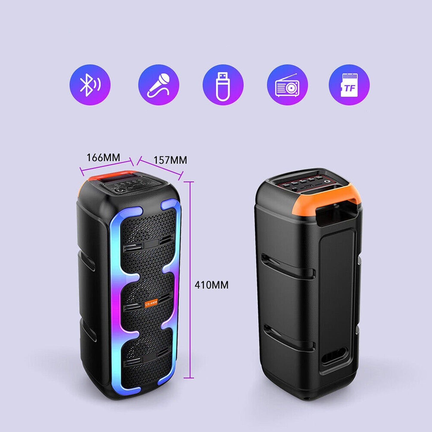Party Bass RGB LED Karaoke Speaker
