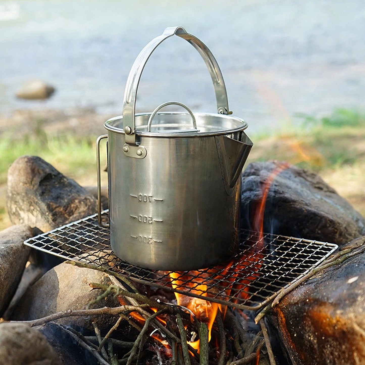 Camping Hanging Pot Portable Kettle Coffee Teapot