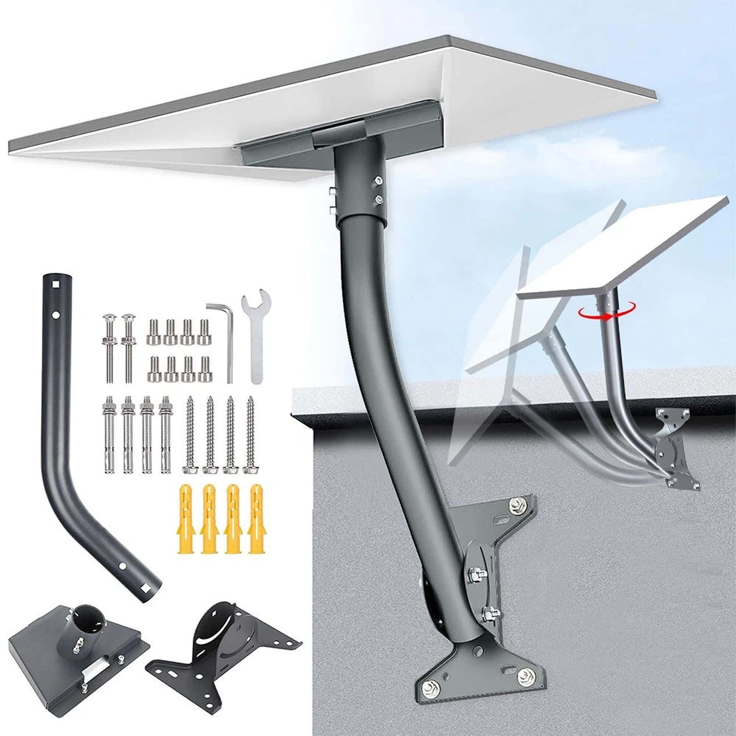 Adjustable Starlink Gen 3 Wall Mount Pole Adapter Kit