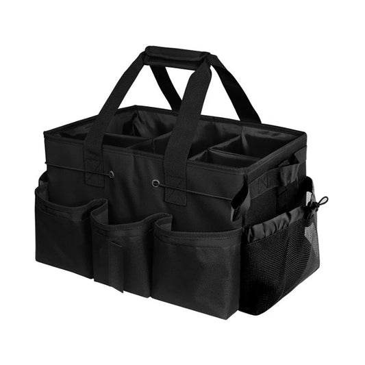 Black Wearable Cleaning Caddy Bag With Support Board Organizer Storage