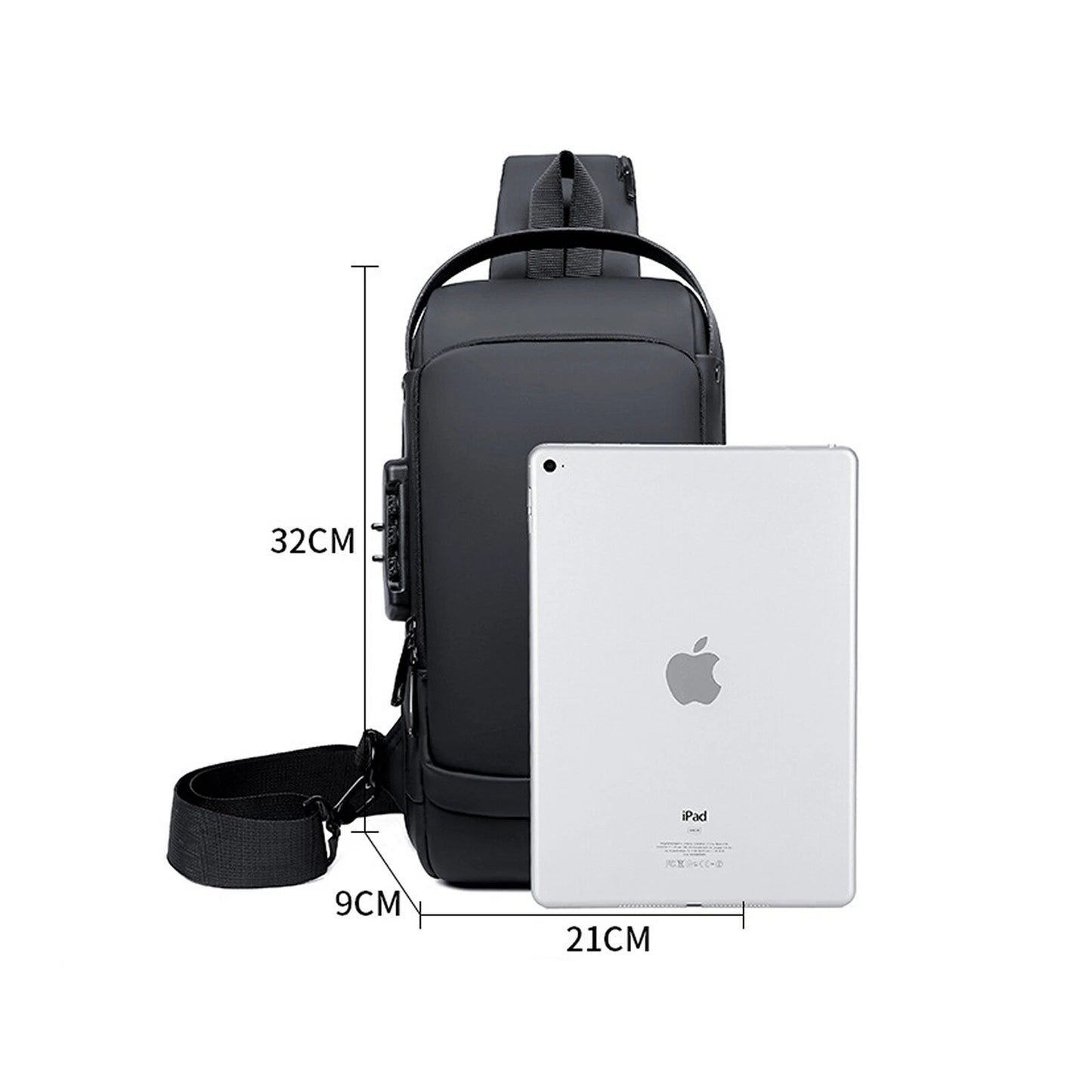 Crossbody Sling Bag for Men Anti Theft Backpack with USB Port