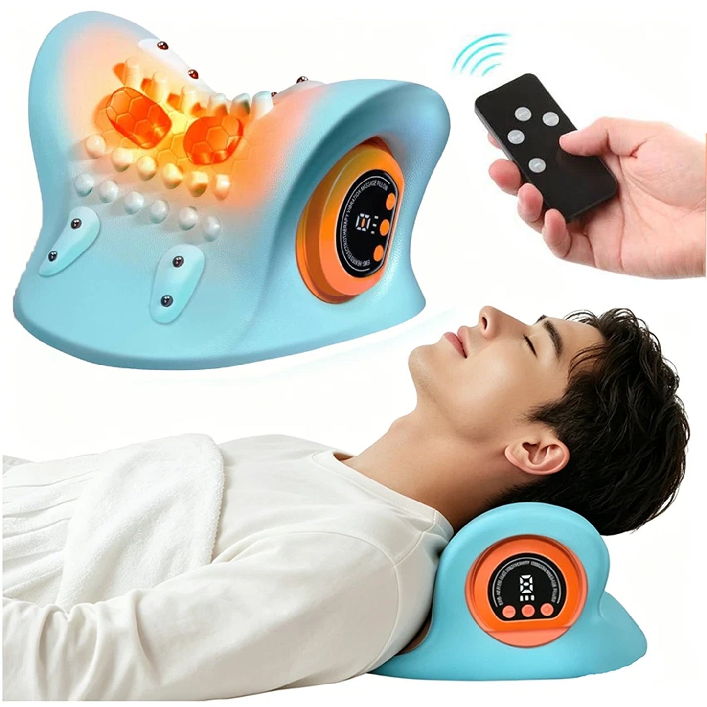 Neck Relaxer Pillow with Heat for Neck and Shoulders