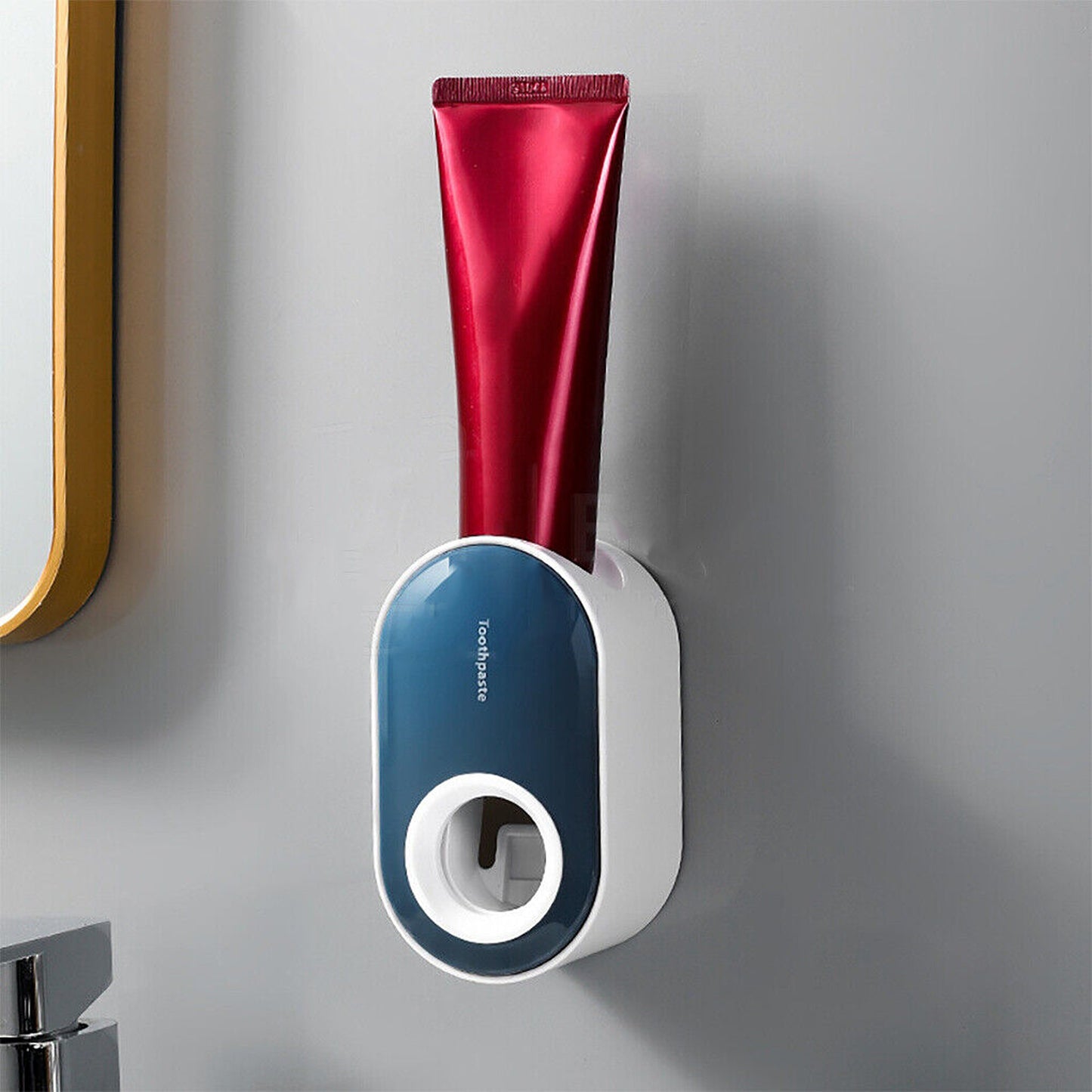 Wall Mounted Toothbrush Holder Automatic Toothpaste Dispenser
