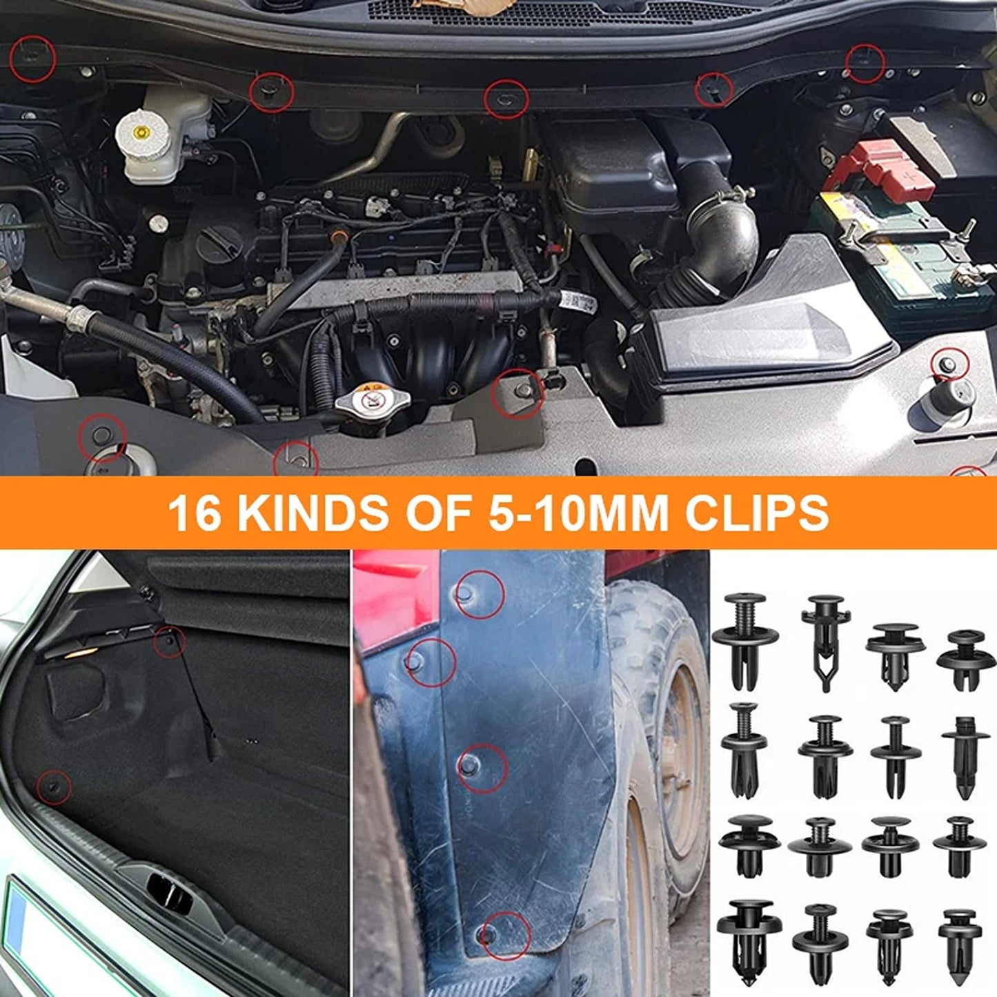 731 Piece Car Body Trim Clip Retainer Bumper Panel Fastener Kit