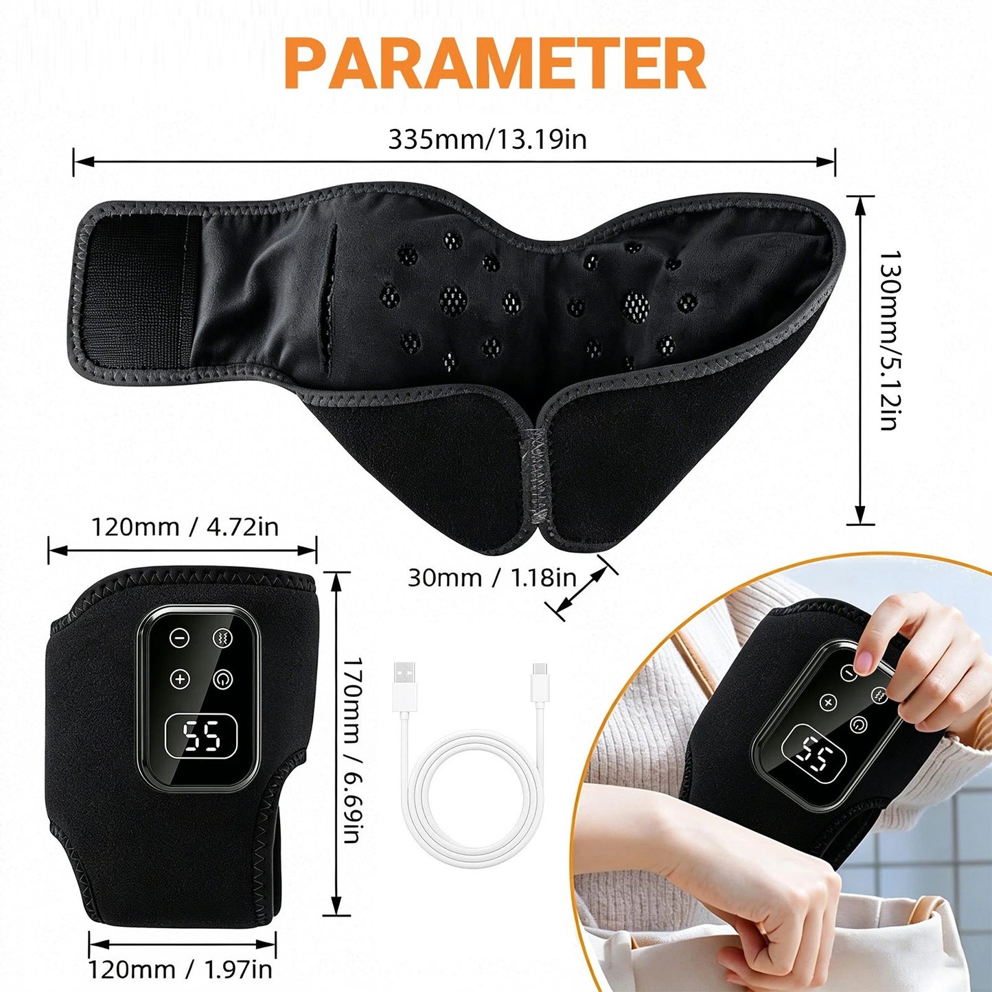 2 Piece Electric Foot Massager with Heat and Three Massage Modes