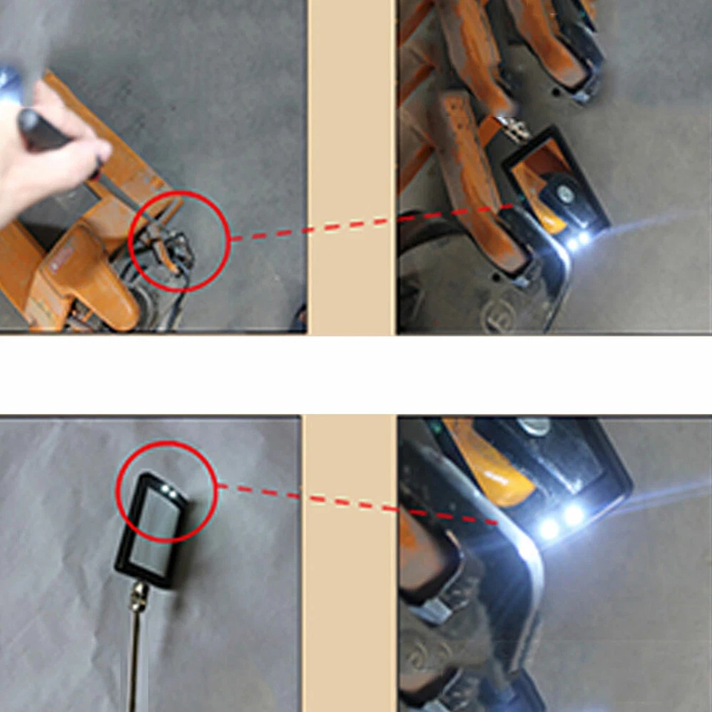 LED Inspection Mirror Extendable Telescopic Swivel Lighted Tool