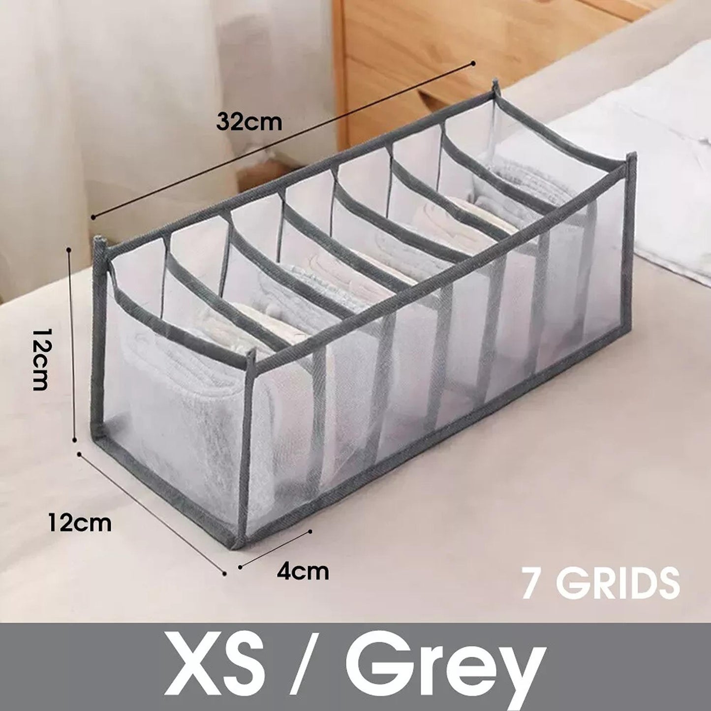 Clothes Organizer Wardrobe Storage Box Drawer Divider Mesh in Multiple Sizes