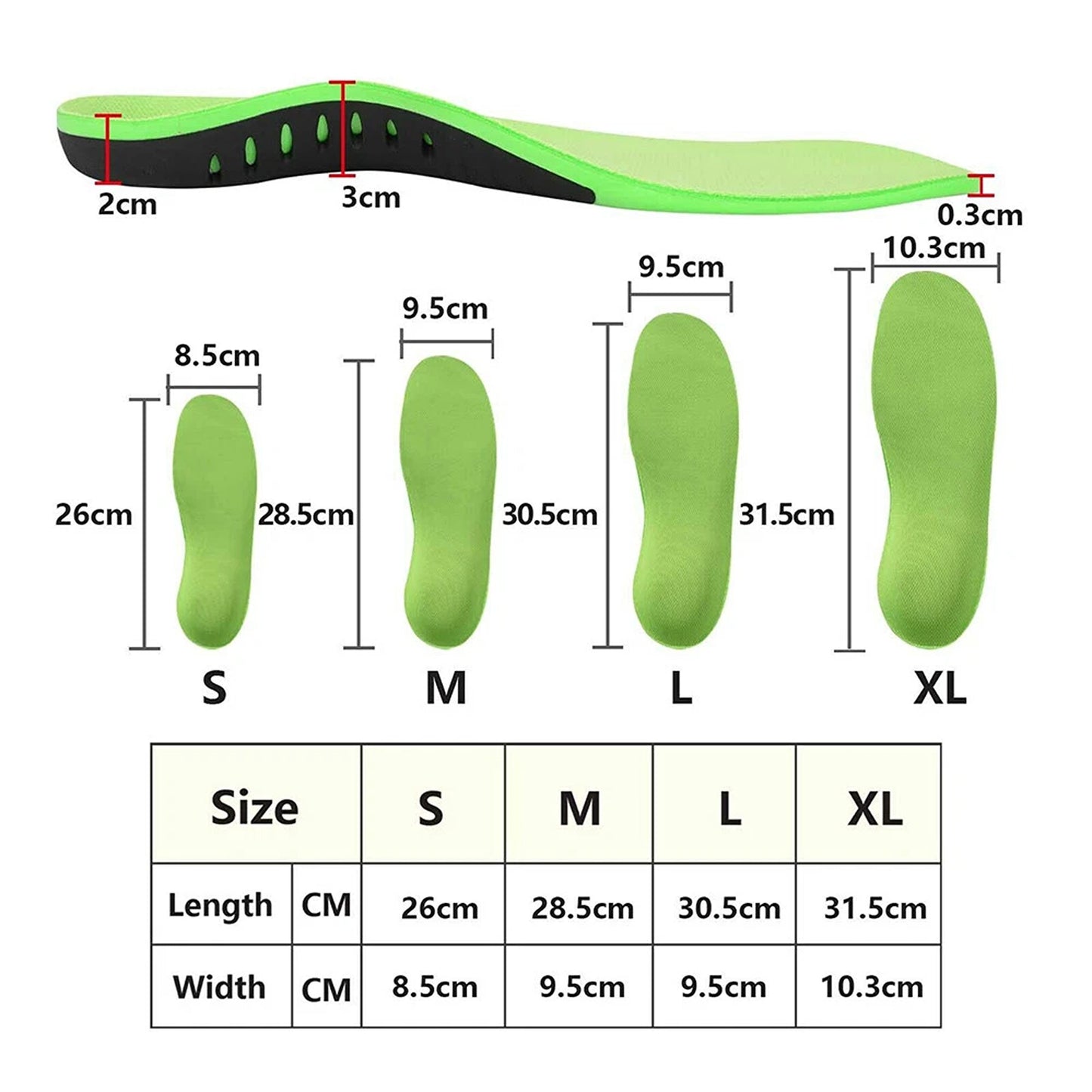Plantar Fasciitis Insoles High Arch Support Foot Pads