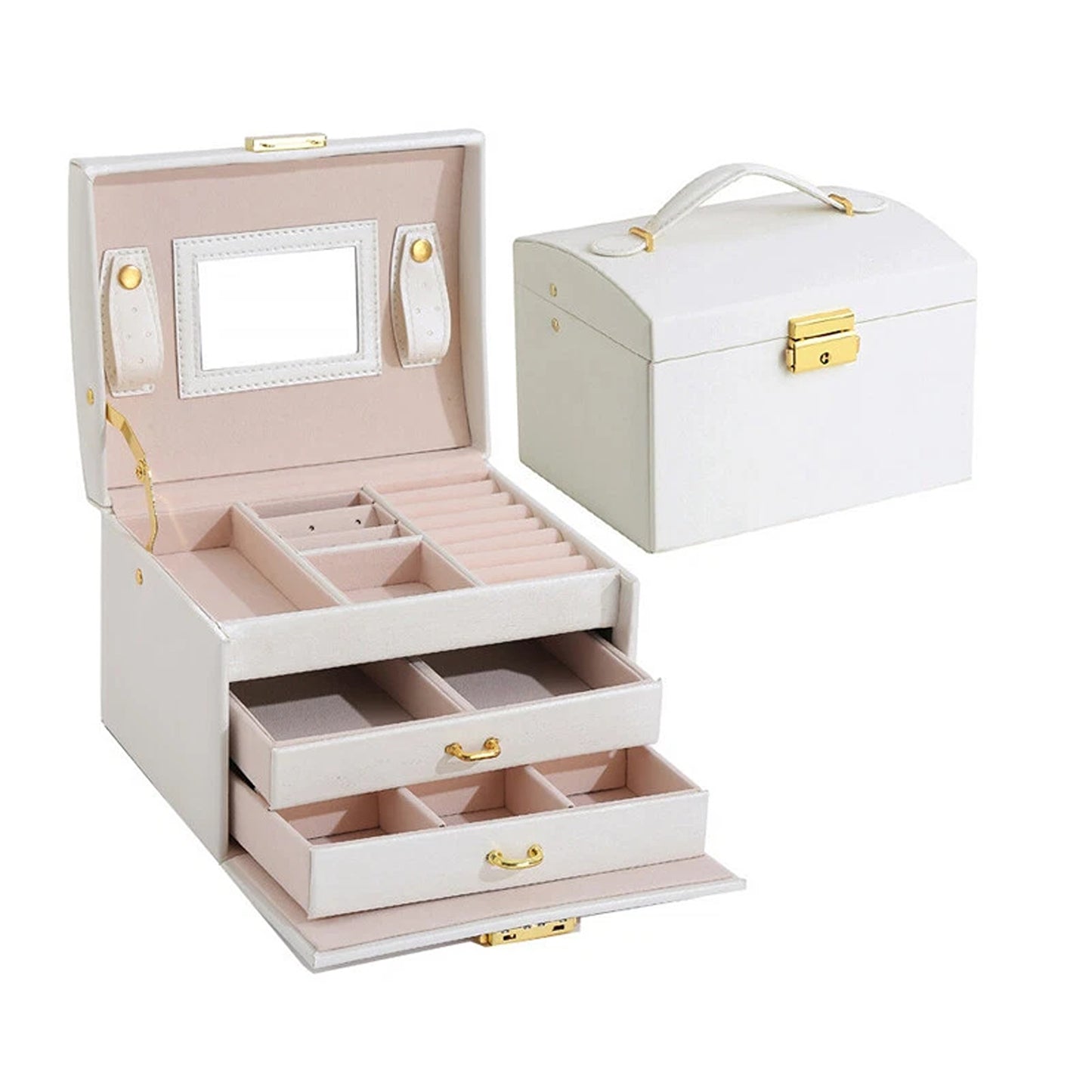 Jewelry Storage Case with Holder for Earrings and Rings