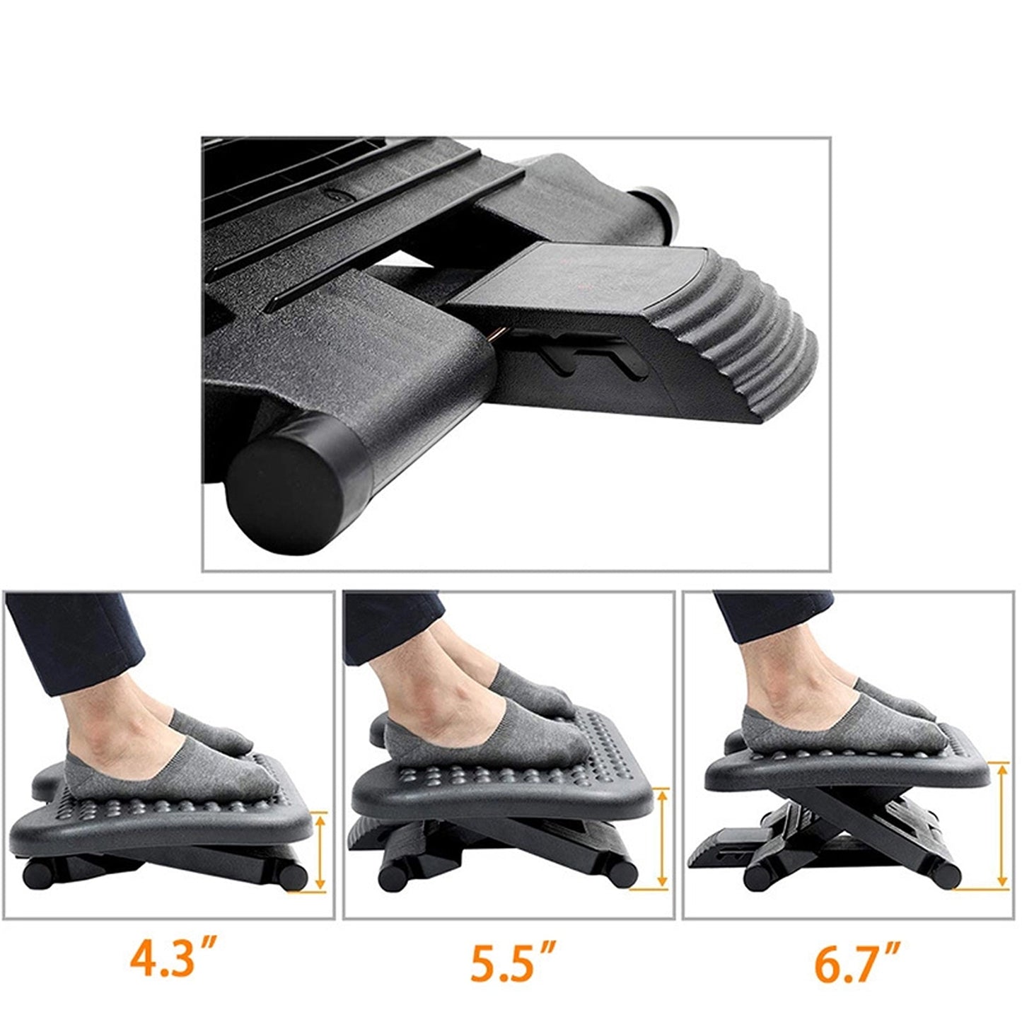 Adjustable Foot Rest Stool Office Computer Desk Footrest Comfort