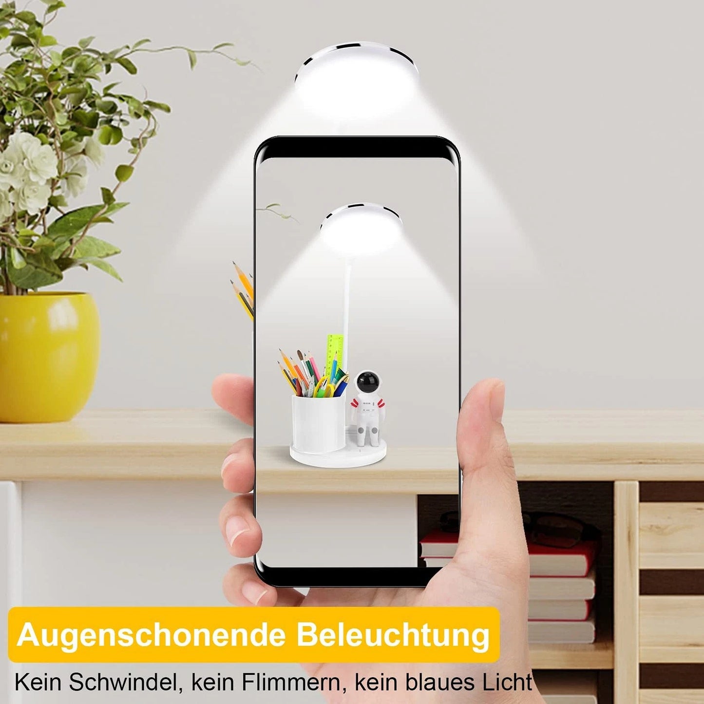 LED Desk Lamp with Touch Sensor and USB Rechargeable Battery