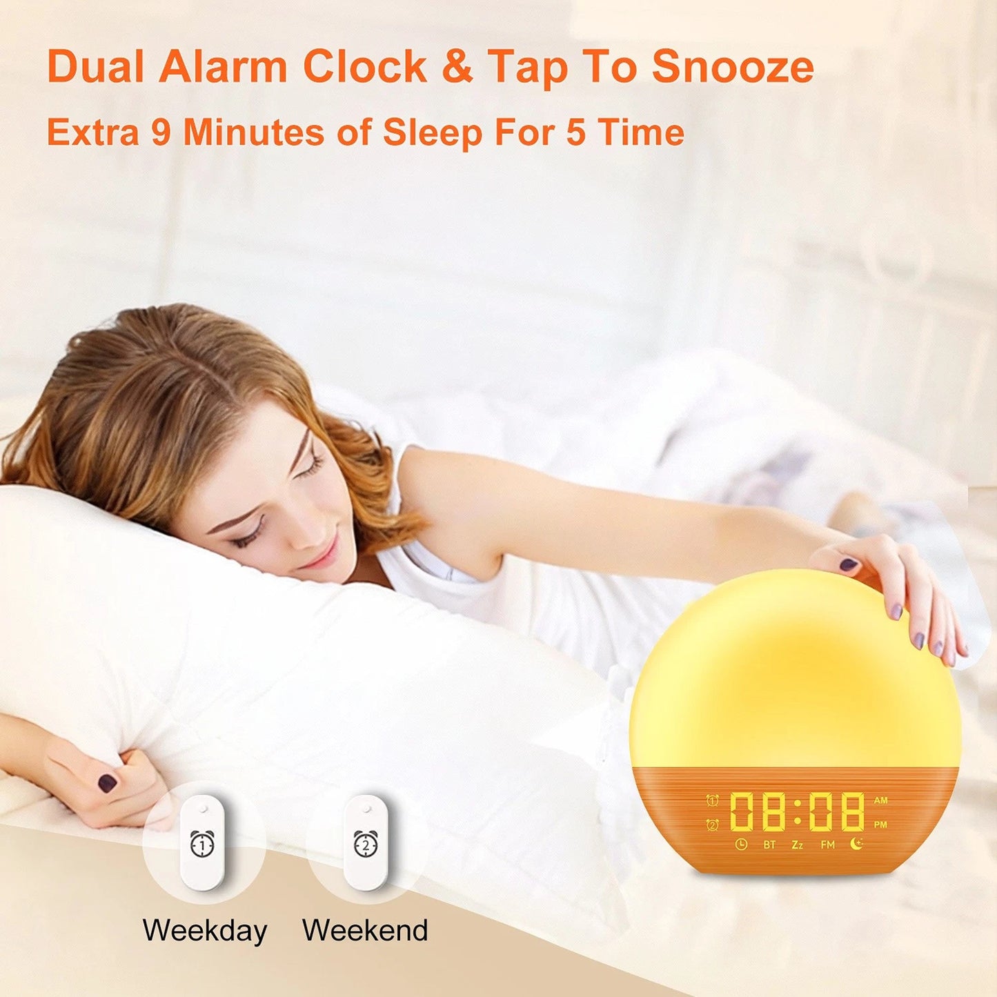 Sunrise Alarm Clock Wake Up Light With Sound Machine And White Noise