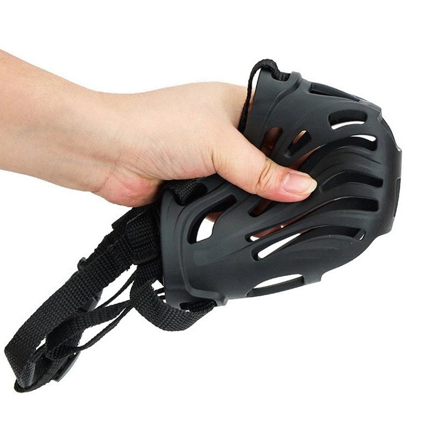 Black Pet Dog Mouth Cover with Secure Adjustable Straps
