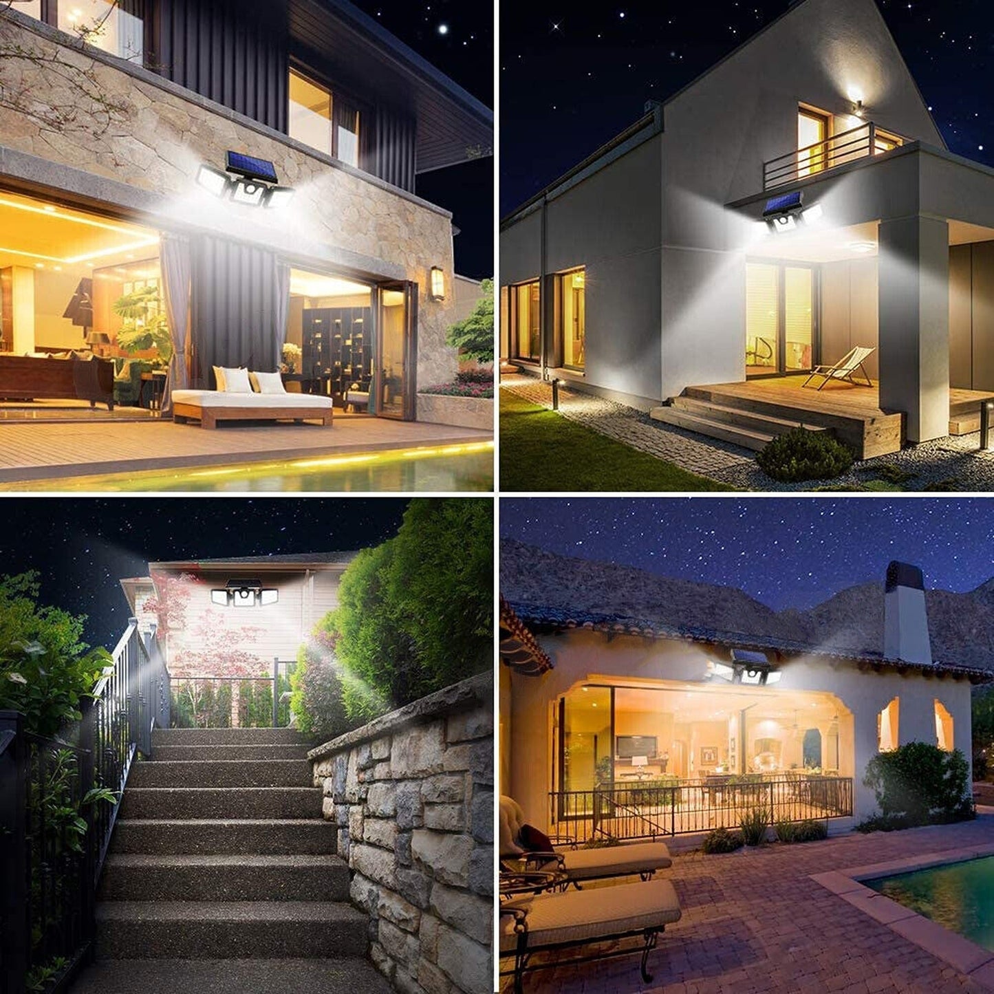 3 Head Solar Motion Sensor Light Outdoor