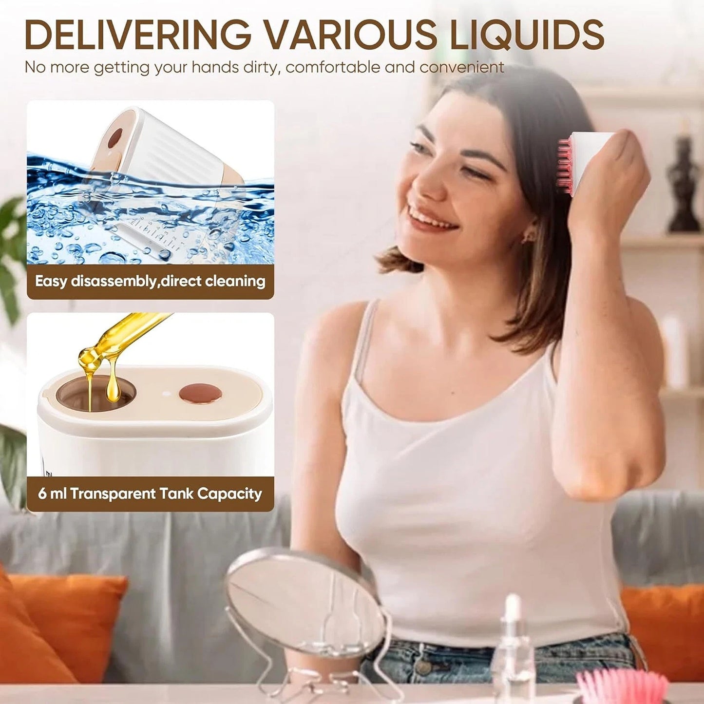 USB Rechargeable Scalp Massager Comb for Hair Care