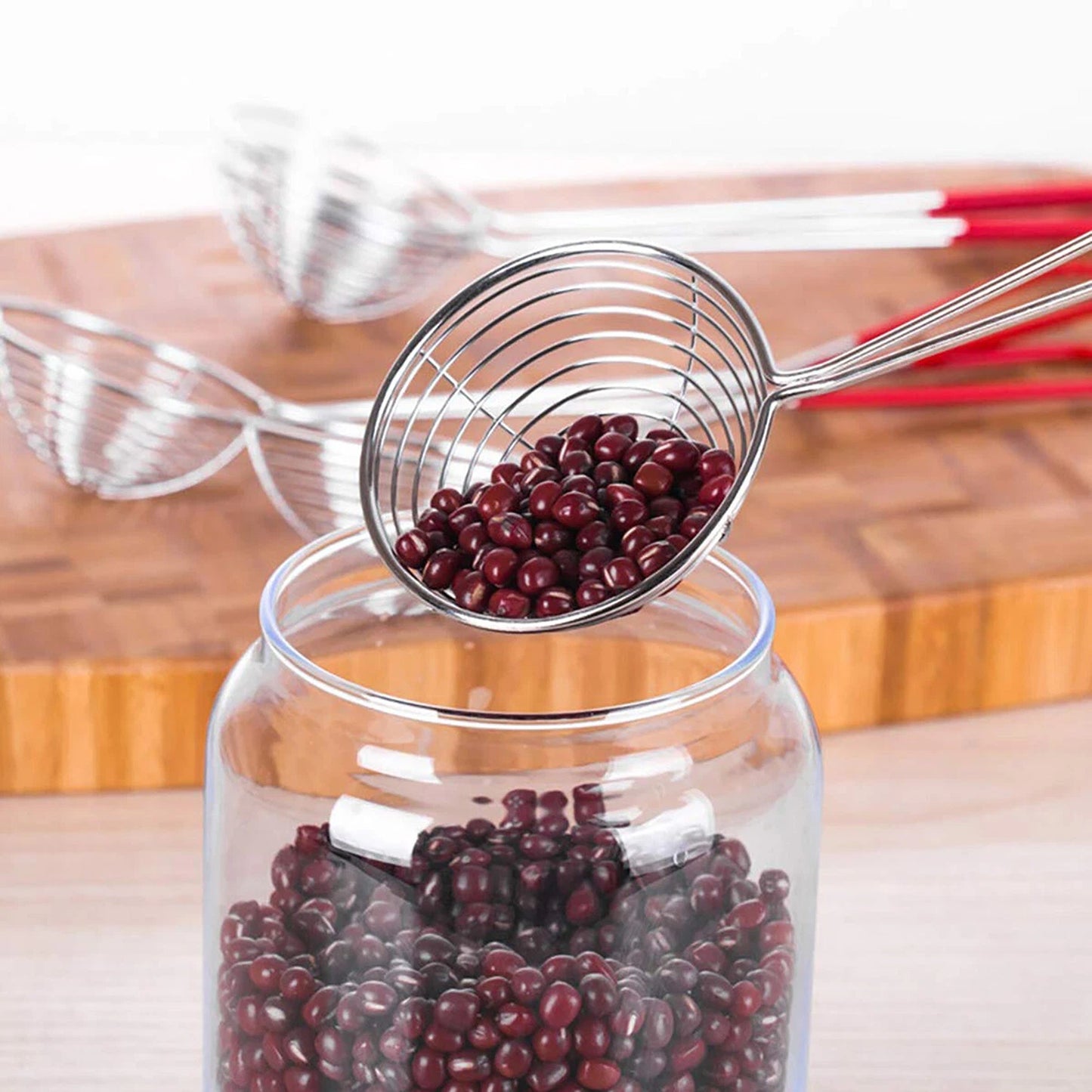 3x Kitchen Slotted Spoon Stainless Steel Filter Strainer for Cooking