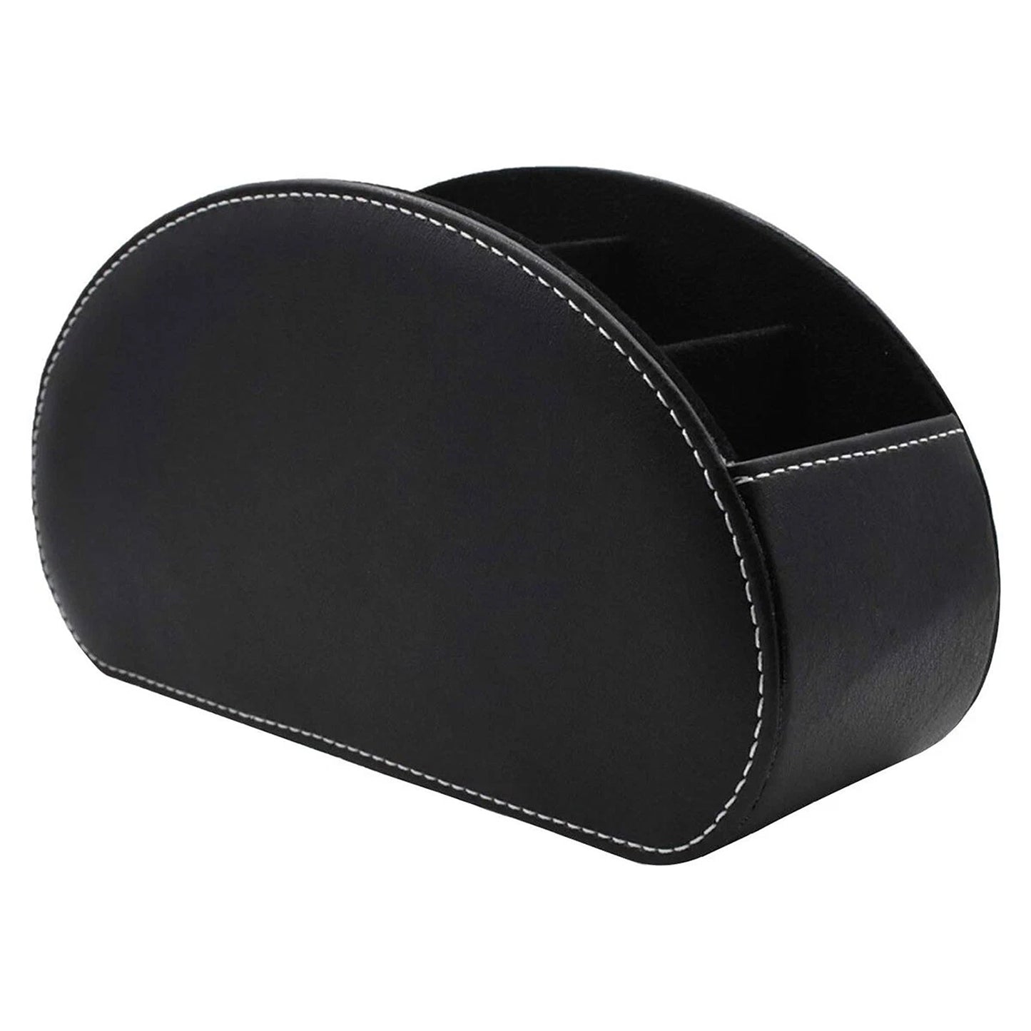 PU Leather Desktop Organizer with Remote Control Holder