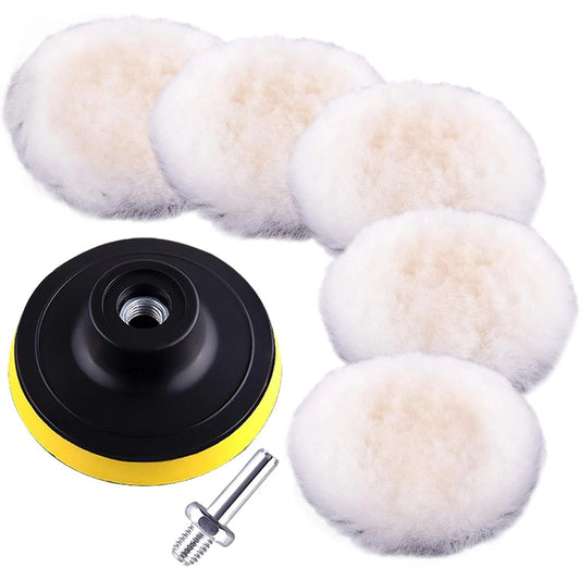 Car Waxing and Polishing Pad Kit with Drill Adapter