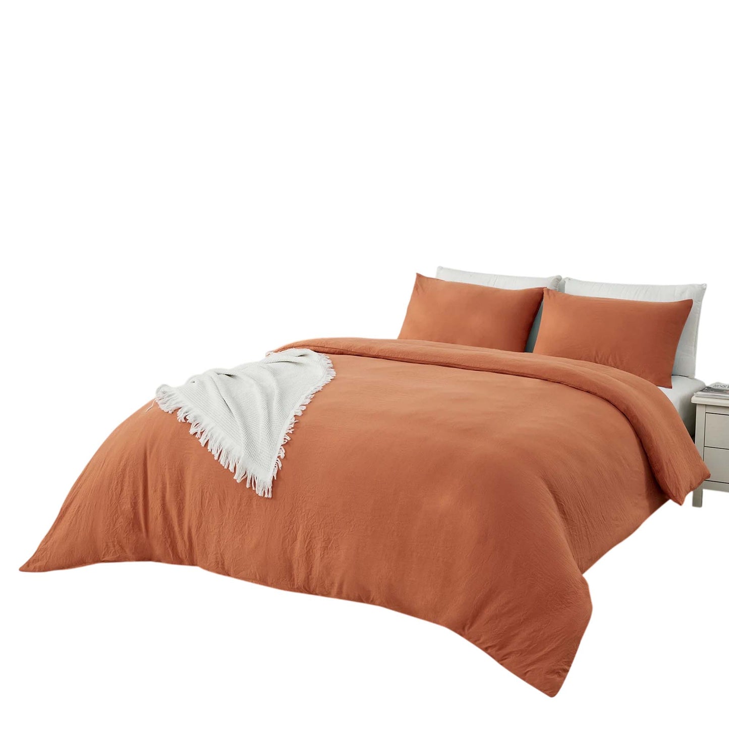 Rust 2000 Thread Count Quilt Cover Set Soft Luxury Bedding