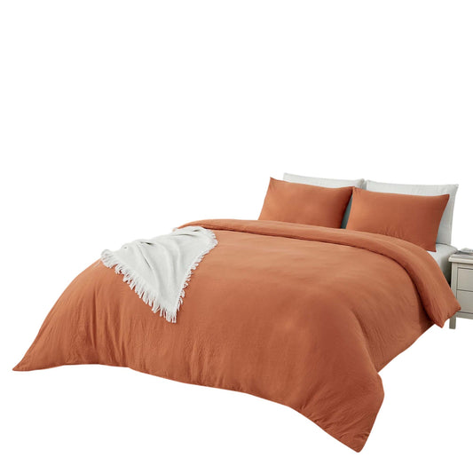 Rust 2000 Thread Count Quilt Cover Set Soft Luxury Bedding