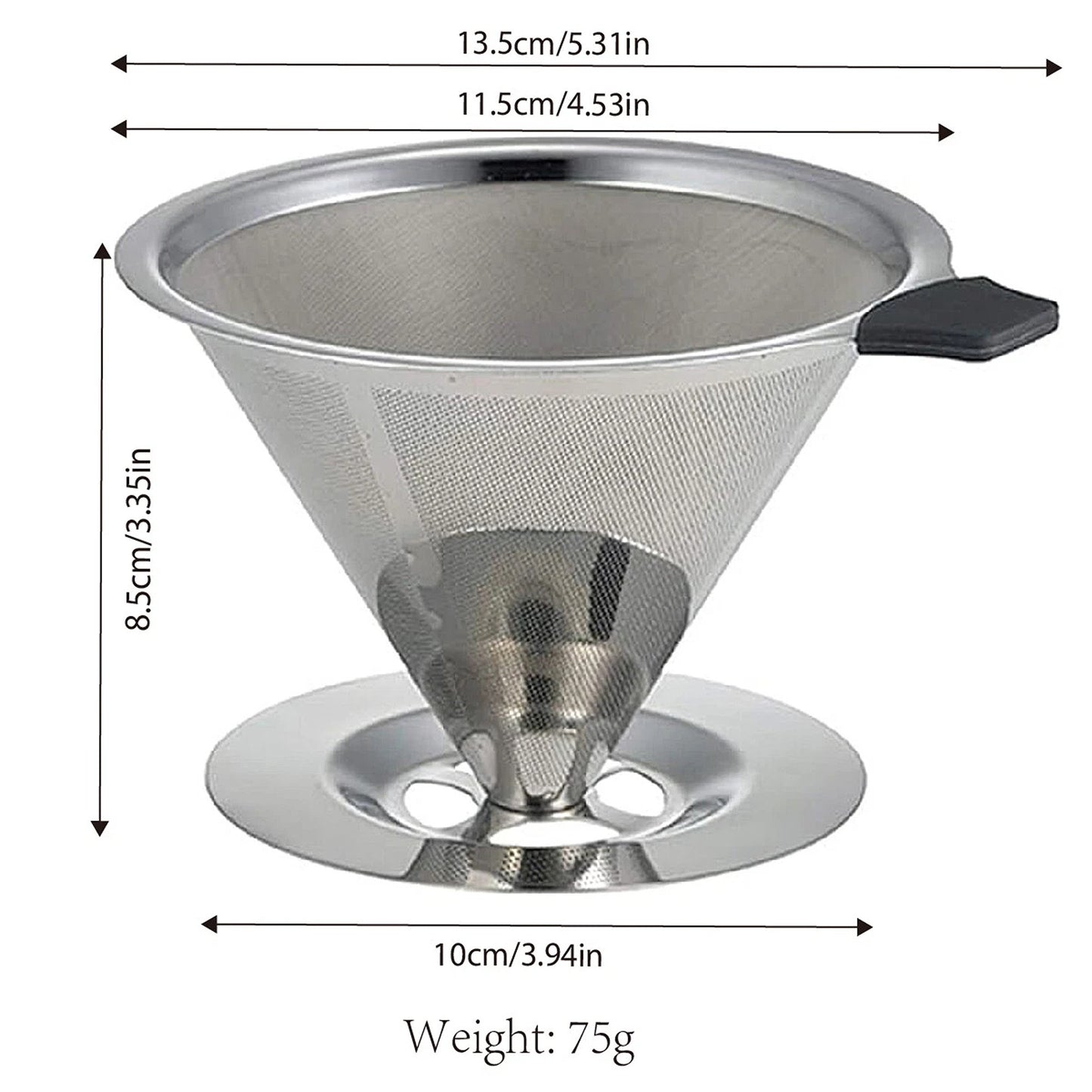 Stainless Steel Double Layer Coffee Filter 600 Mesh Paperless