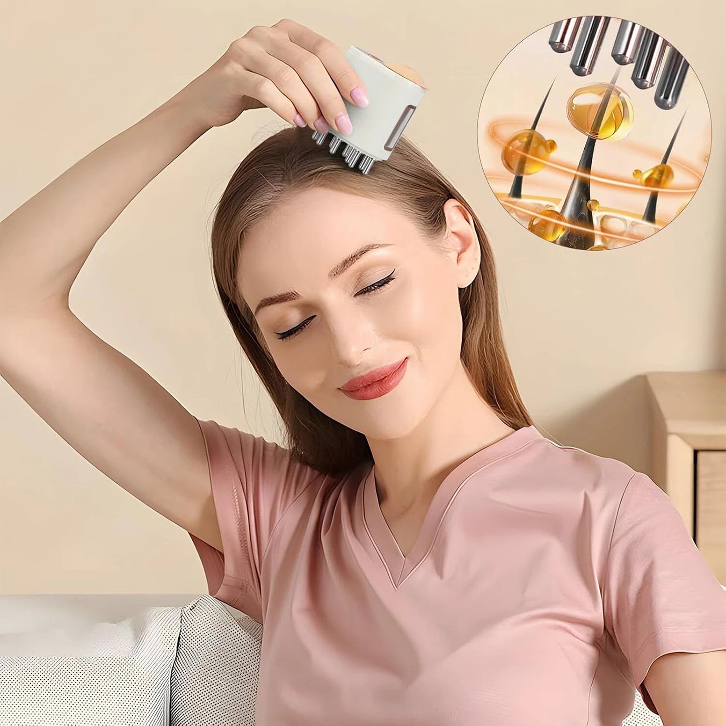USB Rechargeable Scalp Massager Comb for Hair Care