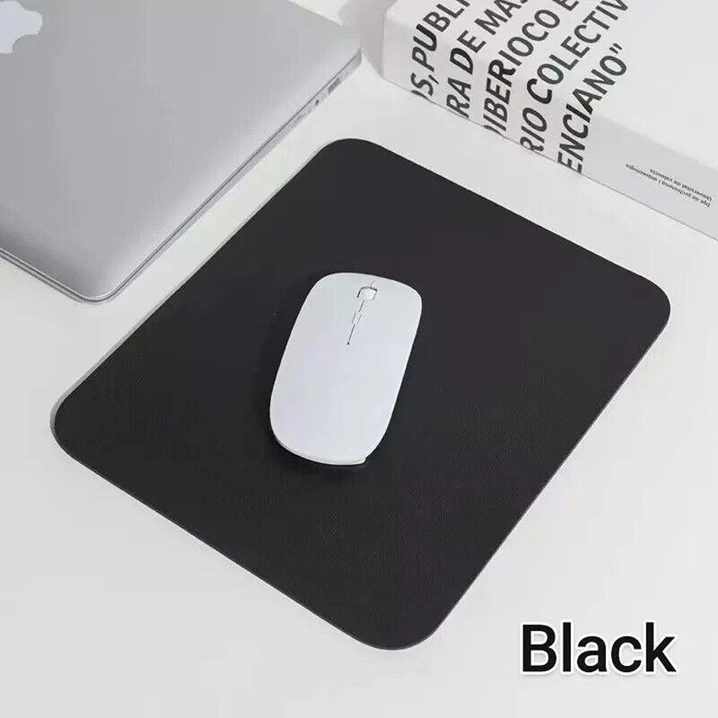 Black PU Leather Extended Mouse Pad for Gaming and Office Use
