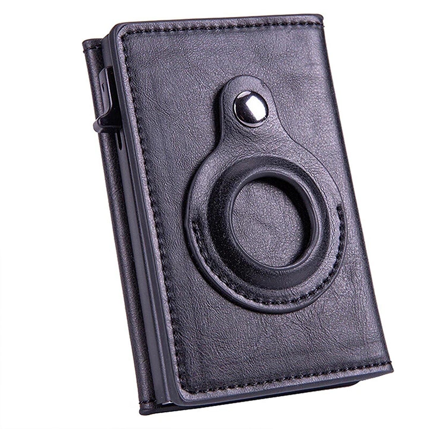 PU Leather Wallet with AirTag Holder Credit Card and Cash Case