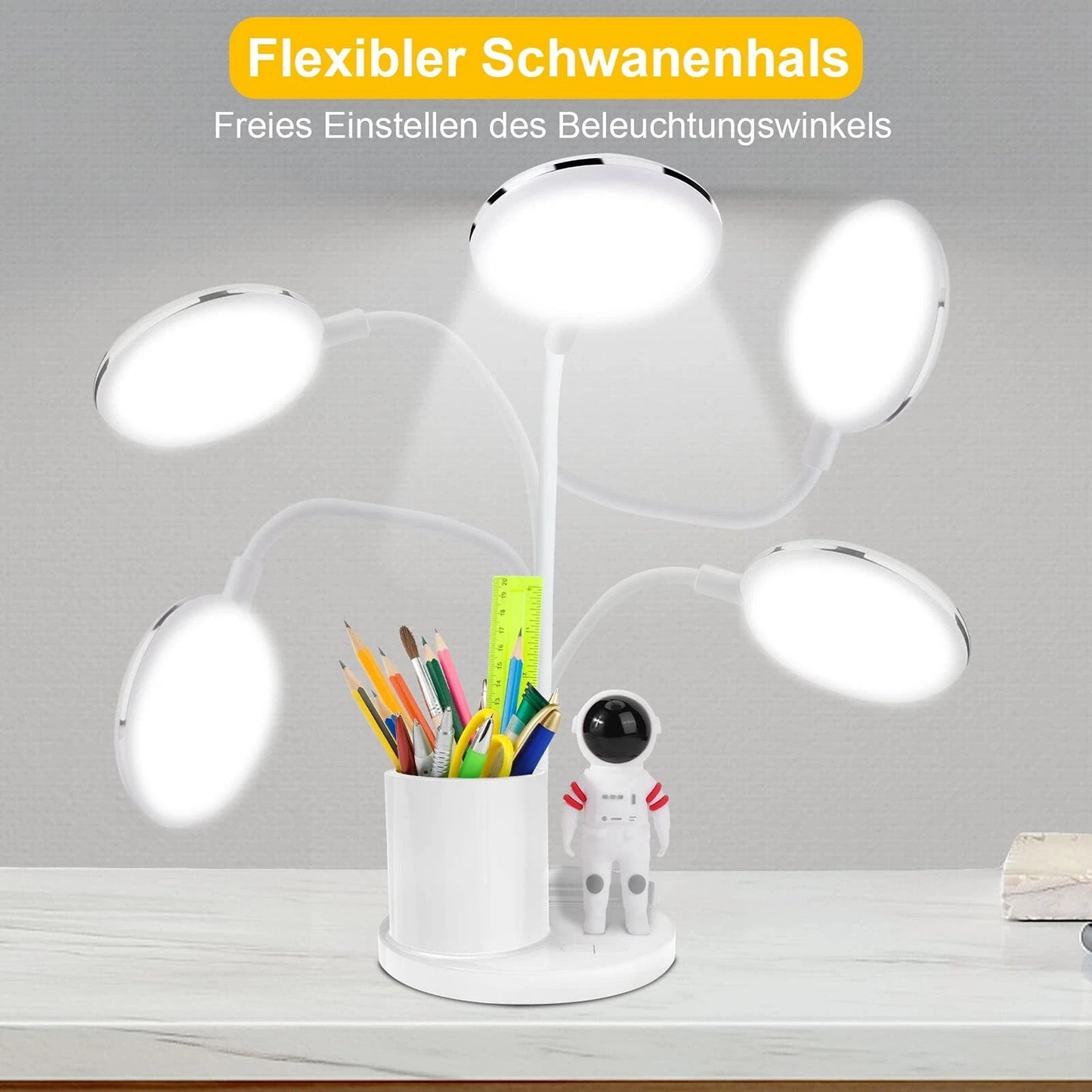 LED Desk Lamp with Touch Sensor and USB Rechargeable Battery
