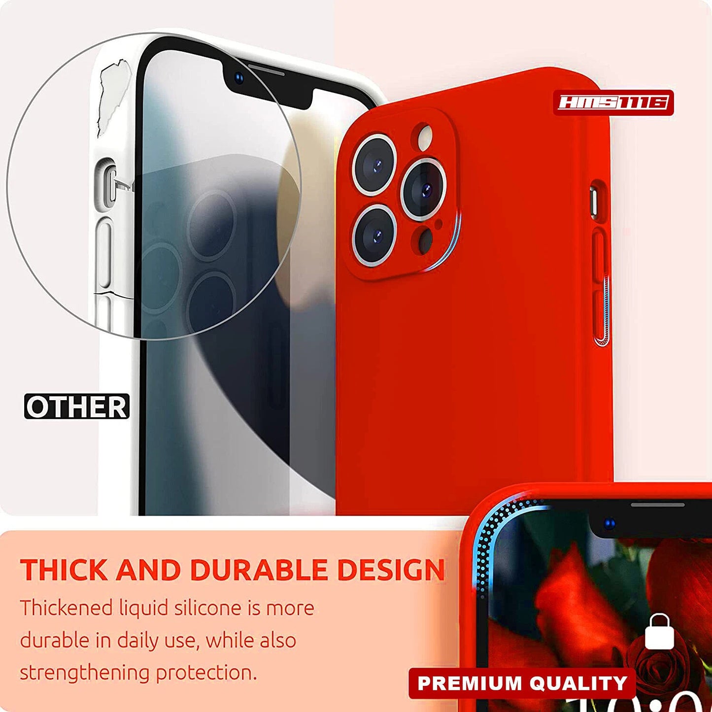 Red Silicone Protective Case for iPhone 17 16 15 14 13 12 11