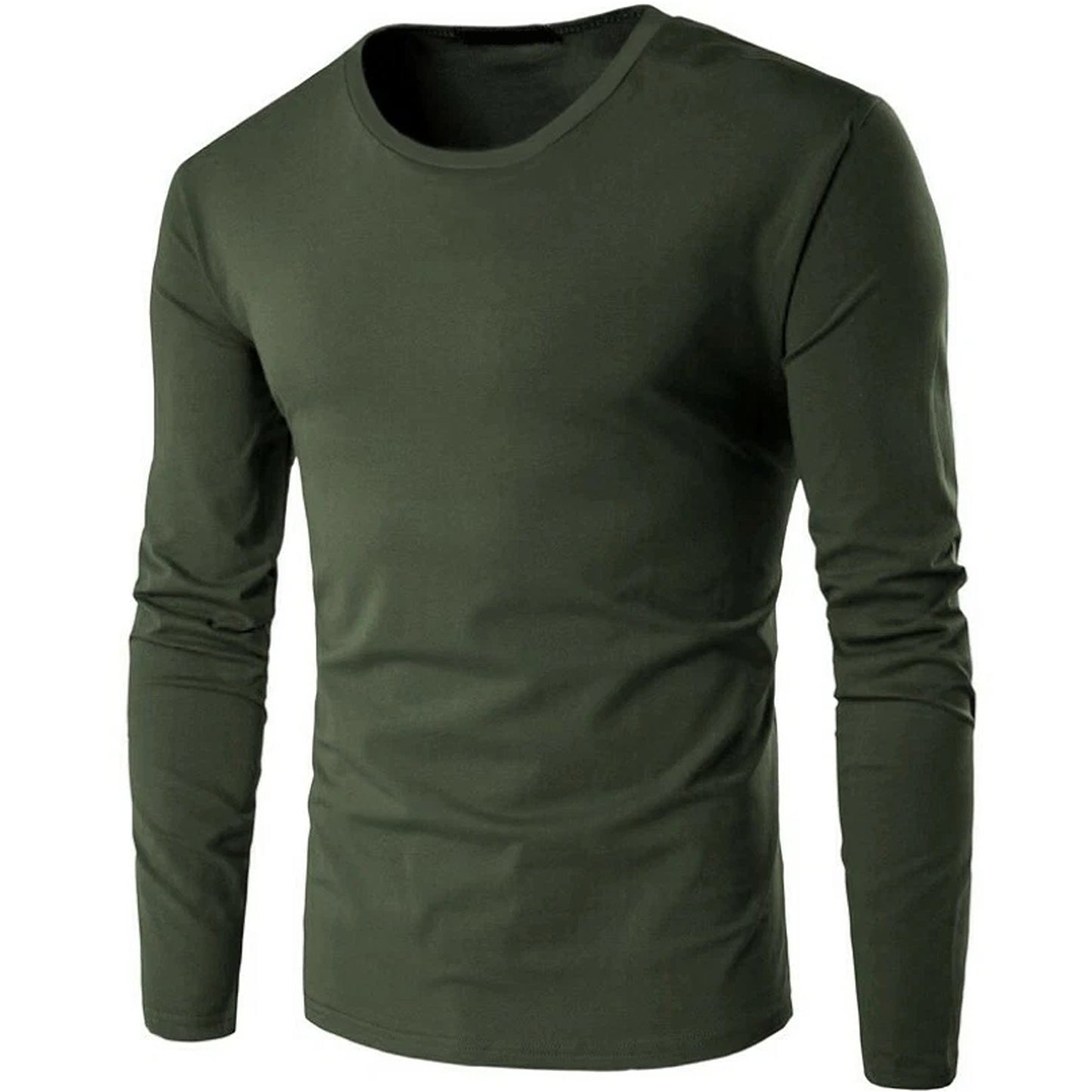 Premium Heavy Cotton Long Sleeve T Shirt for Men - Green
