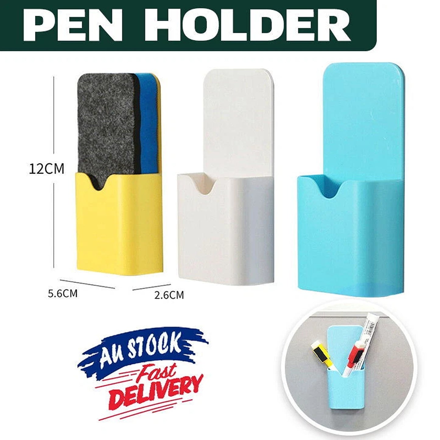 Magnetic Pencil and Eraser Storage Box for Home or Office