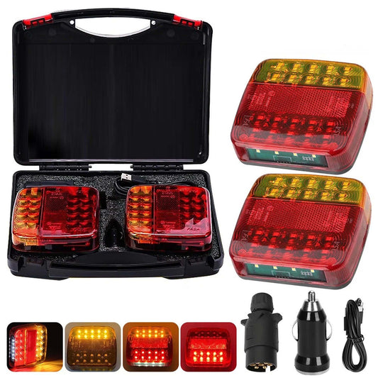 2 Pack Wireless Magnetic Rechargeable LED Trailer Tail Light Kit